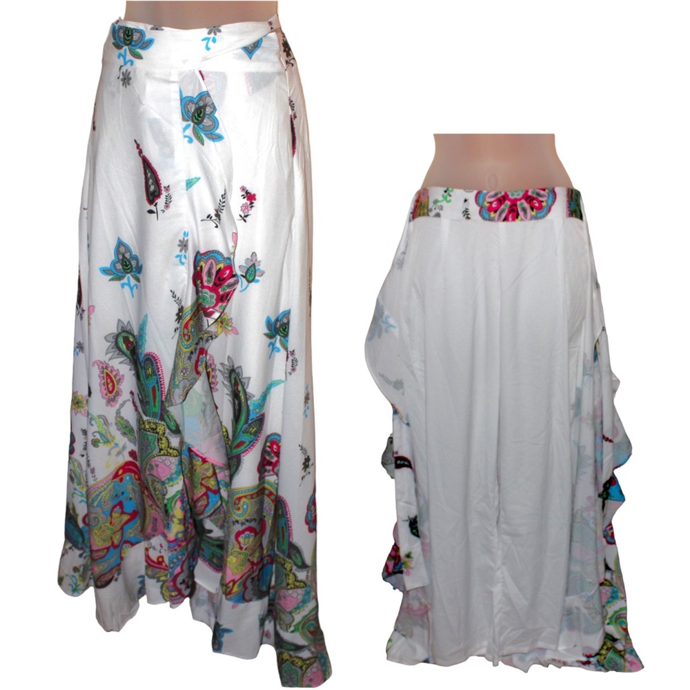 Reborn wrap skirt lined with white pants size L